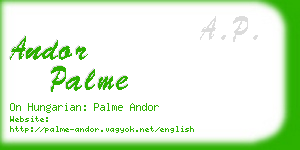 andor palme business card